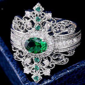 Diamonds and Emeralds Engagement Ring